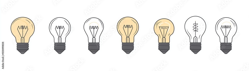 Various light bulbs on a white isolated background. Various light bulbs on a white isolated background.