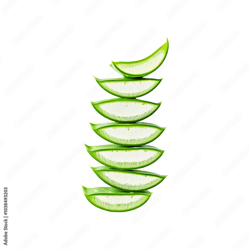 Fresh green aloe vera leaf isolated on a transparent background by AI generative Fresh green aloe vera leaf isolated on a transparent background by AI generative