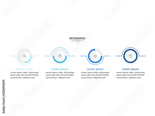Timeline infographic template. 4-step timeline infographics template. presentation graph. Business concept with 4 options, vector illustration.