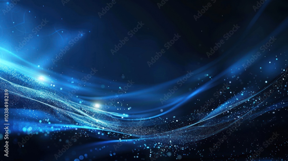 Fototapeta premium Abstract Blue Waves and Lights
