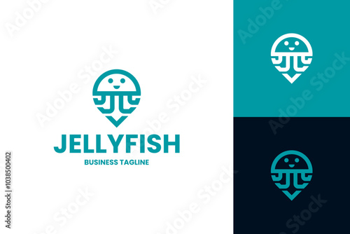 jellyfish point logo vector