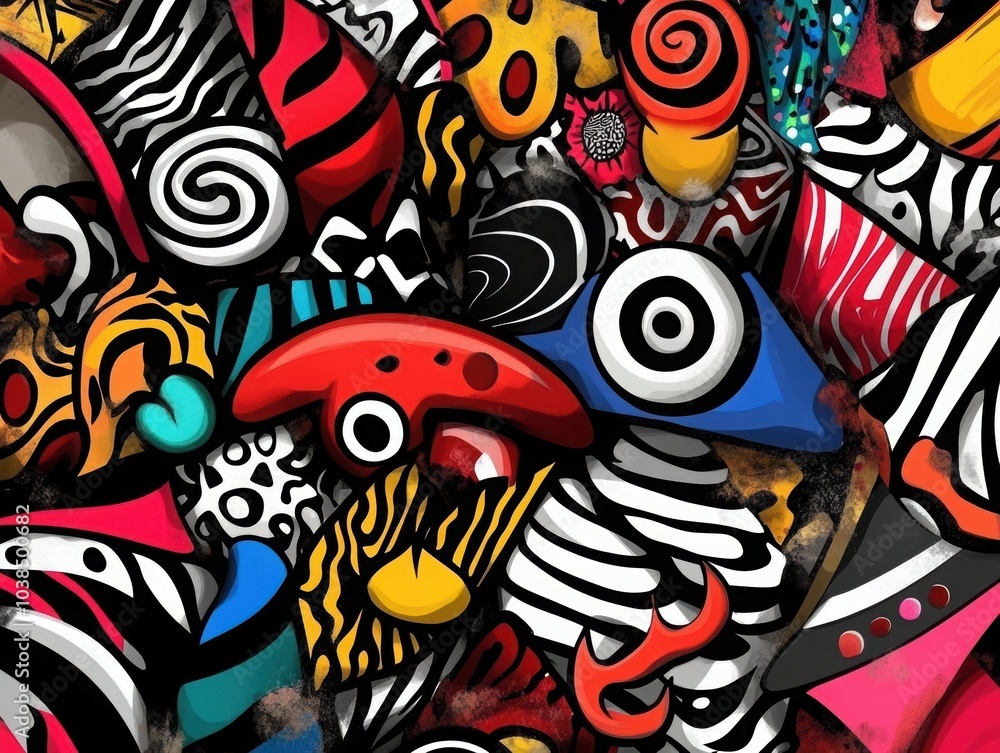 Colorful Hand-Drawn Irregular Shapes and Patterns Colorful Hand-Drawn Irregular Shapes and Patterns