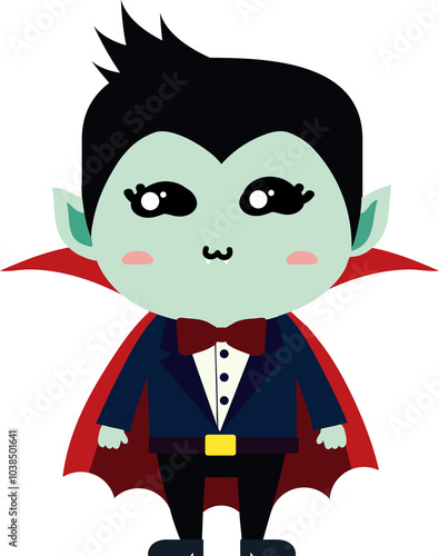 cute dracula cartoon halloween, vampire