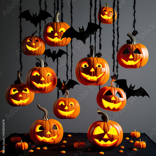 halloween background with pumpkins