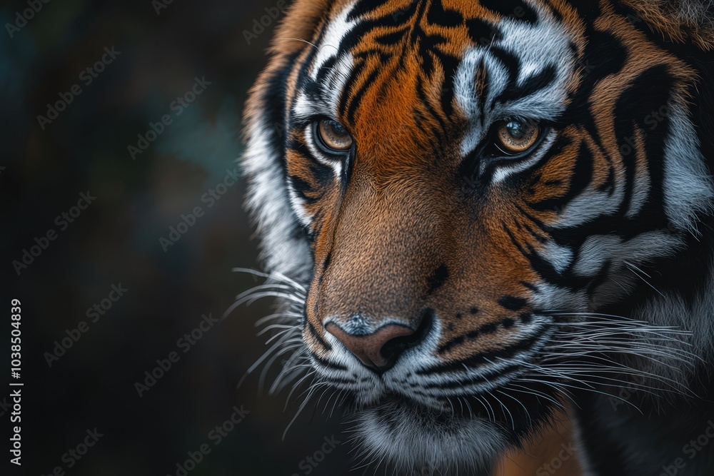 Fototapeta premium close-up portrait of a majestic tiger