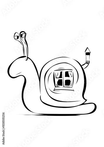 Schnecke mit Haus