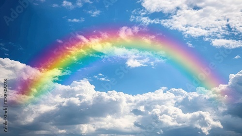 Vibrant rainbow in the sky