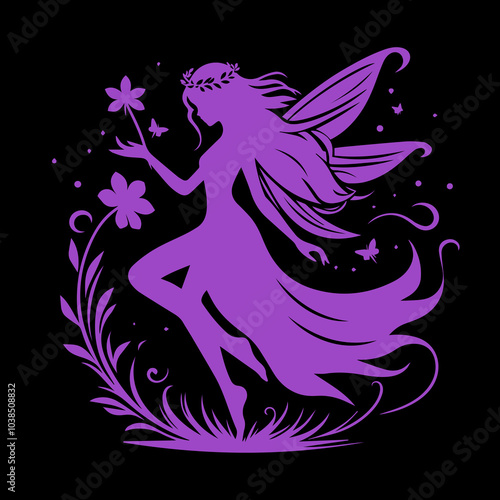 fairy silhouette vector	