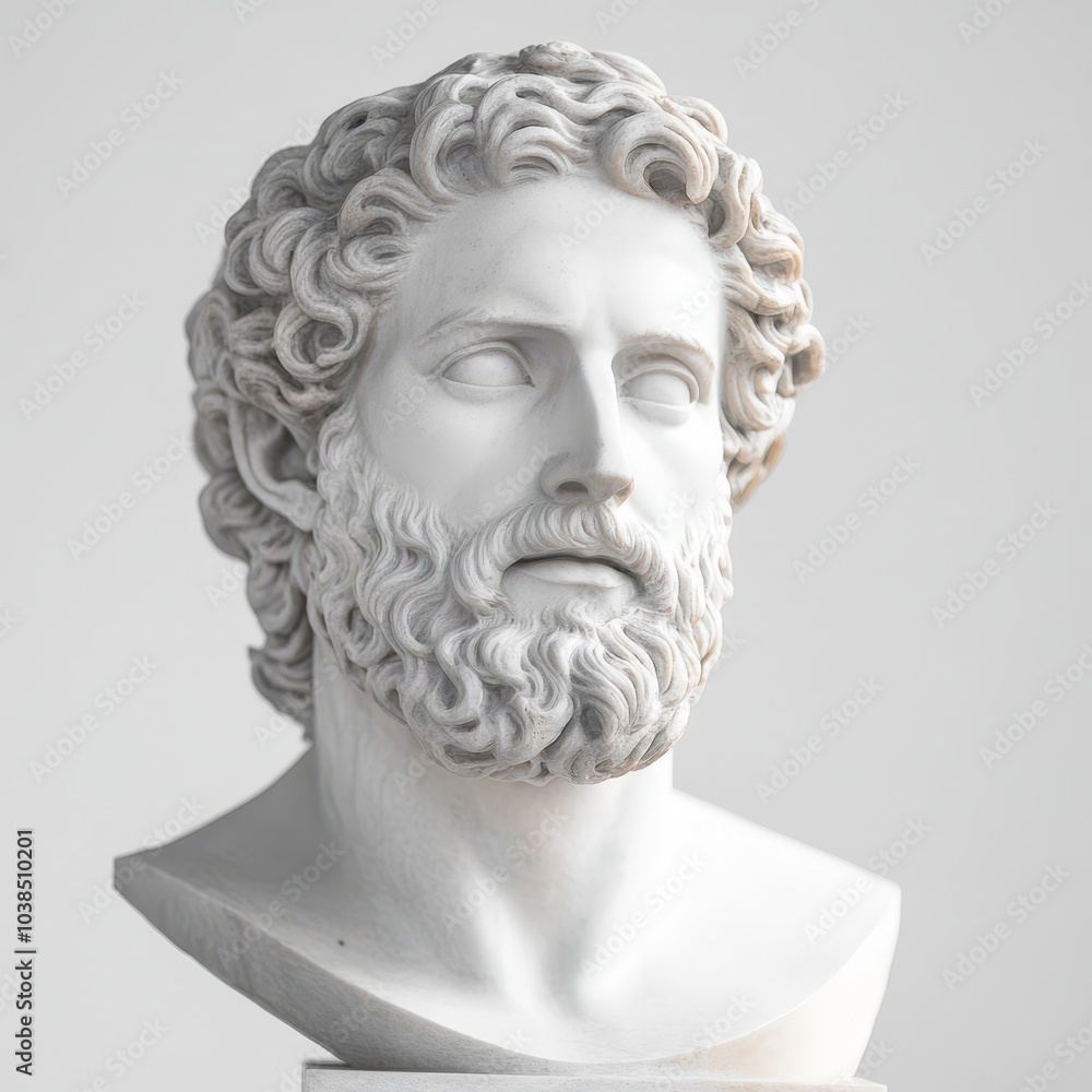 Detailed sculpture of a classical male figure Detailed sculpture of a classical male figure