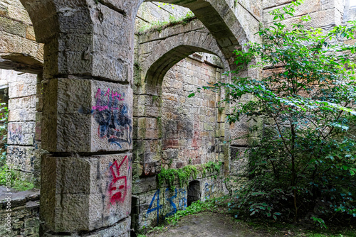 Ruins of Dunmore house Scotland photo