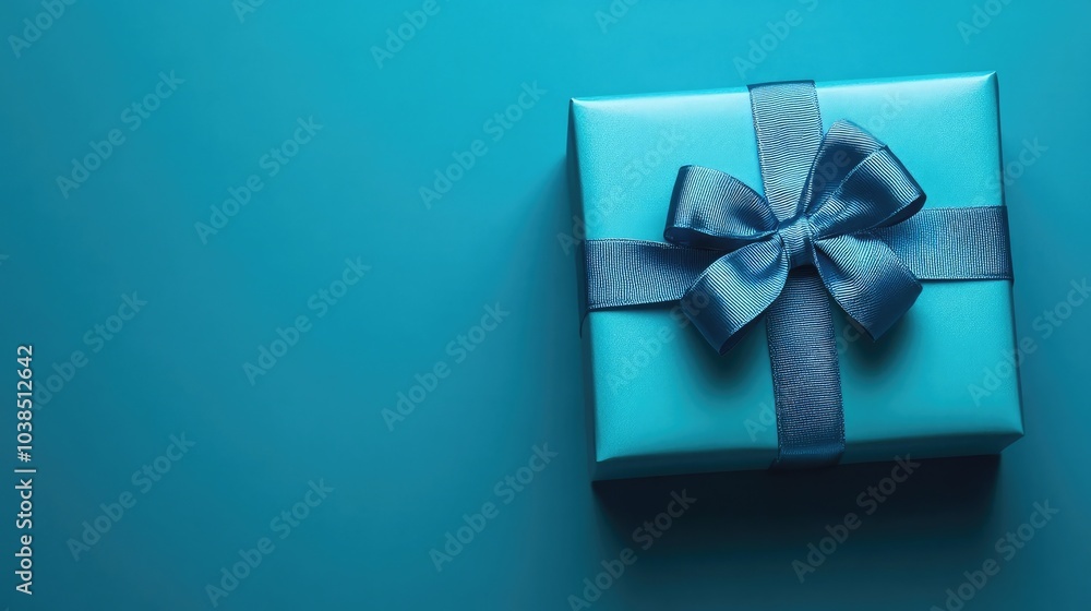 A gift box with a striking bow, set against a plain background with plenty of room for text. A gift box with a striking bow, set against a plain background with plenty of room for text.