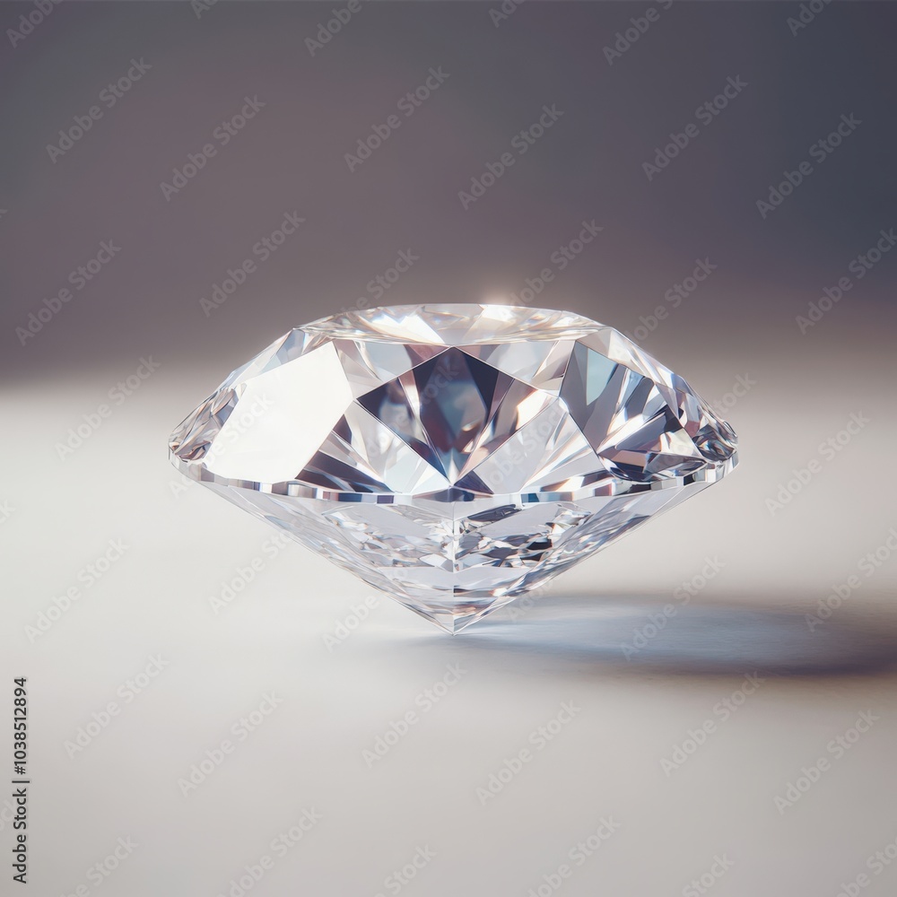 Sparkling diamond on a reflective surface Sparkling diamond on a reflective surface