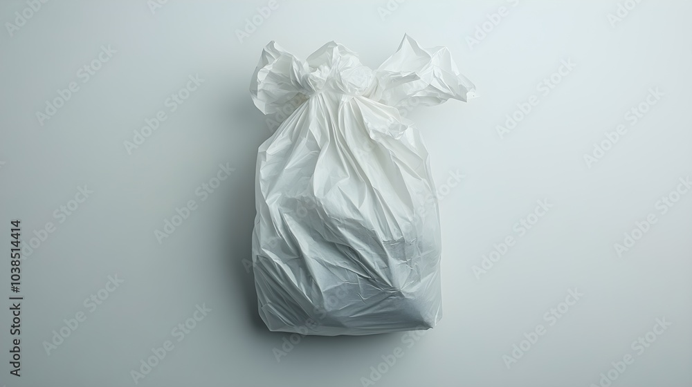 Disposable Trash Bag on Clean Background Disposable Trash Bag on Clean Background