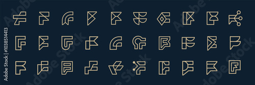 Collection of Abstract Monogram Letter F Logos.
