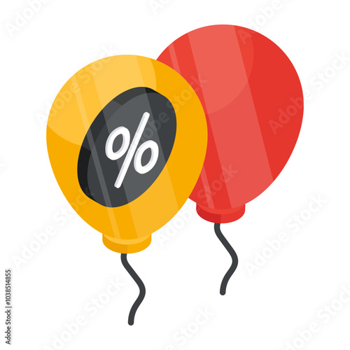 A beautiful design icon of sale balloons 

