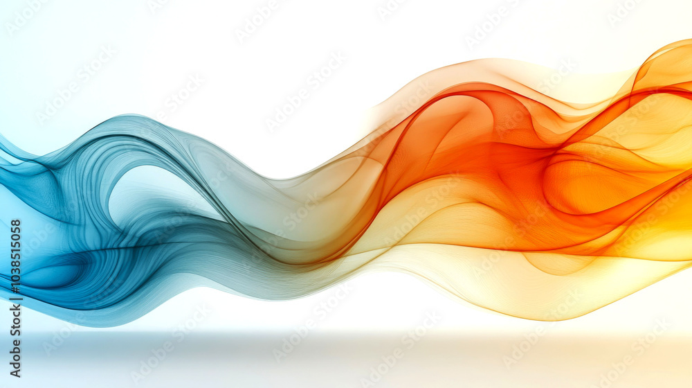 Abstract blue and orange wave pattern on white background. Abstract blue and orange wave pattern on white background.
