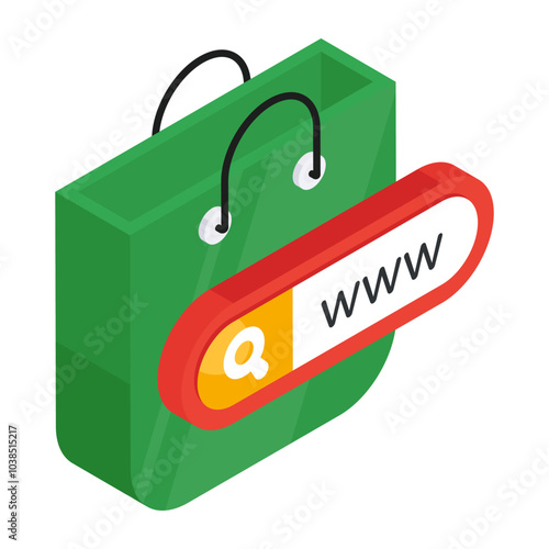 A trendy design icon of search shopping bag

