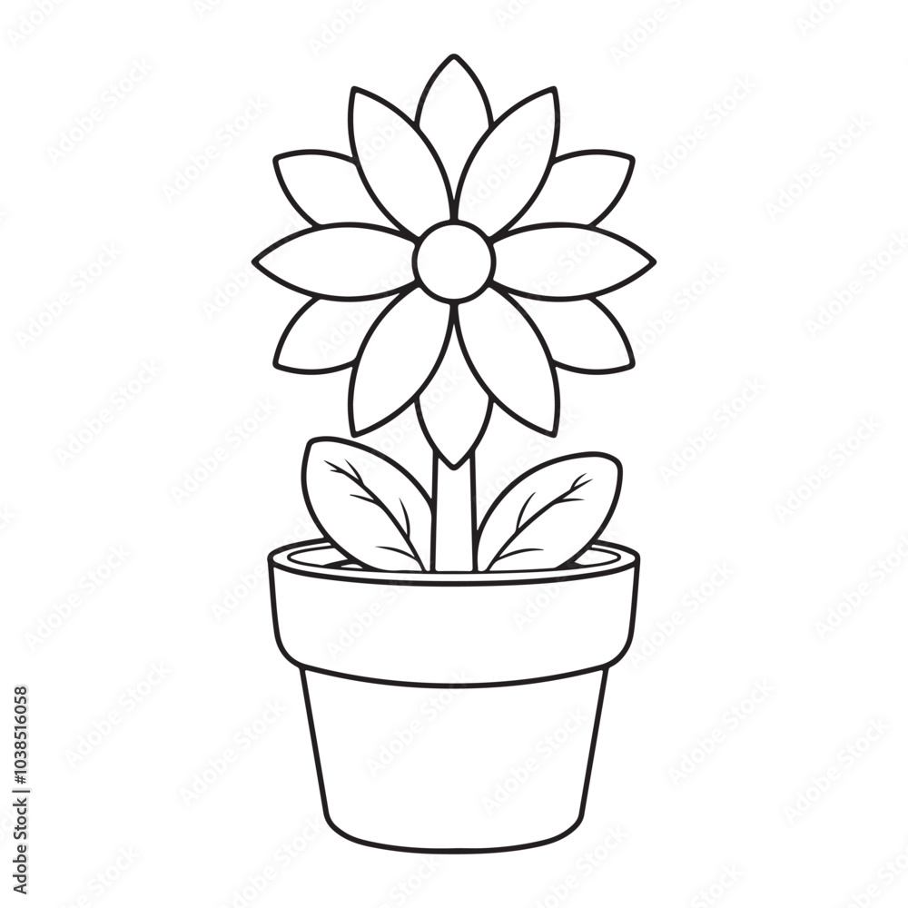cute flower in a pot icon cartoon vector illustration graphic design in black and white cute flower in a pot icon cartoon vector illustration graphic design in black and white