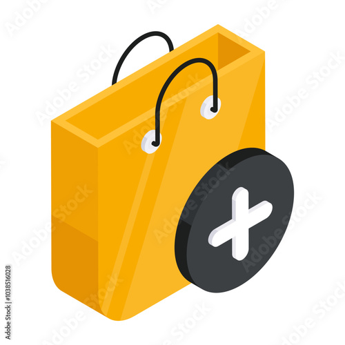 A trendy design icon of add to Shopping Bag 

