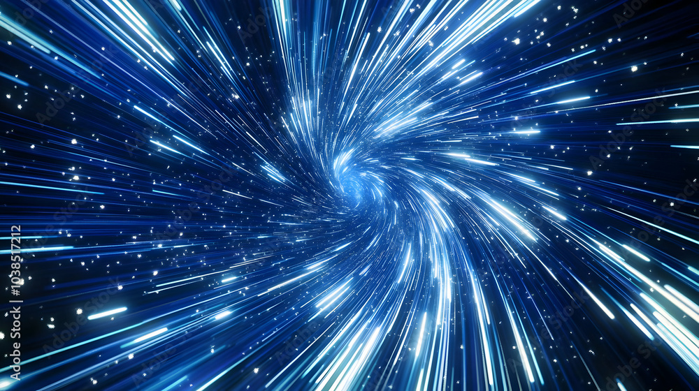 Fototapeta premium Light Speed Background with Star Trails Effect