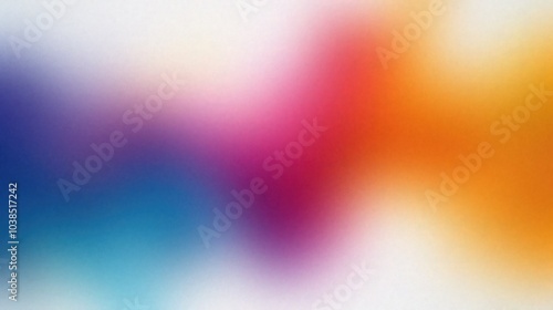 Abstract blurred background with blue, purple, and orange colors.