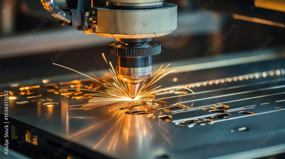CNC machine carving into metal with precision, with detailed close-up of the cutting process, showcasing advanced manufacturing. CNC machine carving into metal with precision, with detailed close-up of the cutting process, showcasing advanced manufacturing.