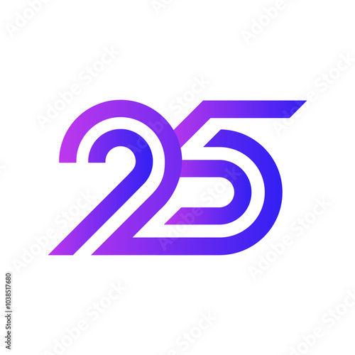 25 years creative logo vector eps