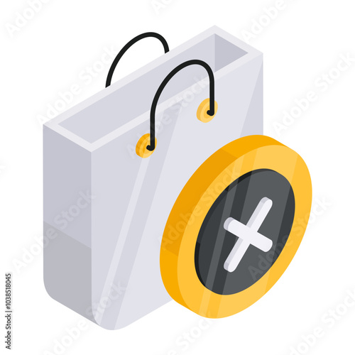 Modern design icon of cancel shopping bag


