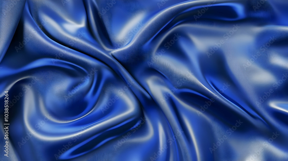 Obraz premium Smooth Blue Satin Fabric Texture Background