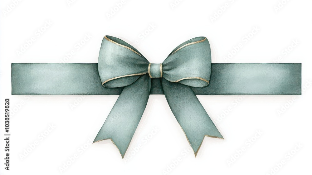 Elegant teal ribbon bow on a white background, perfect for gifts and decorations. Elegant teal ribbon bow on a white background, perfect for gifts and decorations.