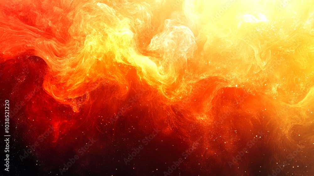 Abstract fiery background with bright orange and yellow flames and a dark background. Abstract fiery background with bright orange and yellow flames and a dark background.