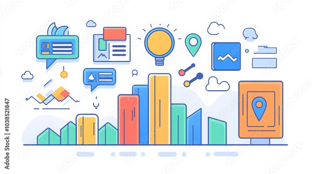 Modern Clean Business Concept Illustration Modern Clean Business Concept Illustration