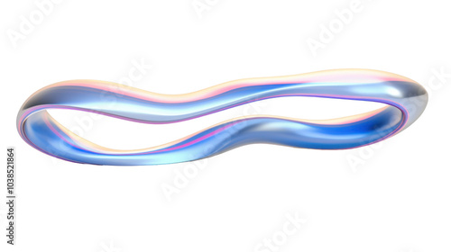 A smooth, flowing, abstract shape resembling an infinity loop in soft colors.