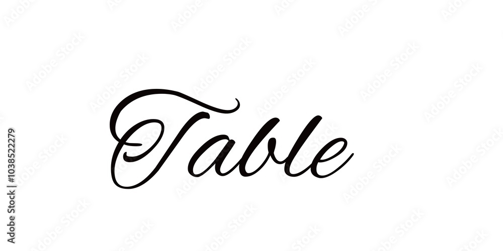 Table word text isolated on white background. Table word text isolated on white background.