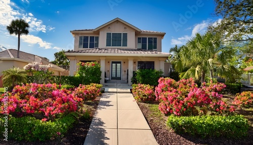 Sun-Kissed Serenity: A Florida Home Surrounded by Vibrant Blooms"