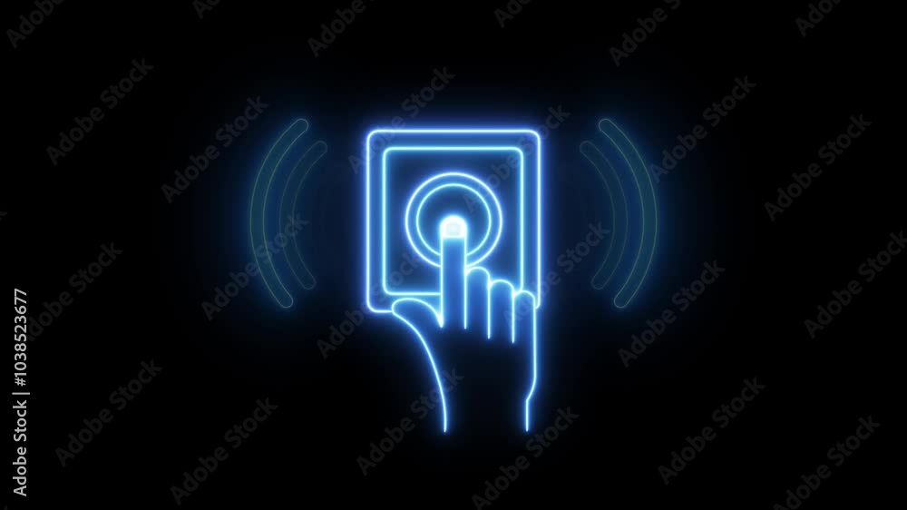 Neon finger print animation Neon finger print animation