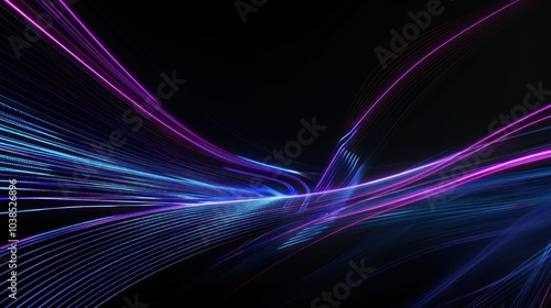 Abstract Purple and Blue Light Trails