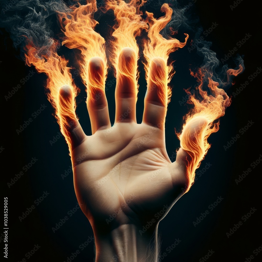 Hand and Fire Flame. Surreal Fantasy God Hand Illustration. Powerful and Passion Energy Artwork for Card, Invitation, Banner, wallpaper design. Hand and Fire Flame. Surreal Fantasy God Hand Illustration. Powerful and Passion Energy Artwork for Card, Invitation, Banner, wallpaper design.