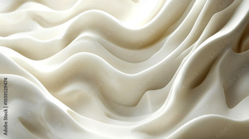 Obraz premium Abstract white wavy background with smooth, flowing lines.
