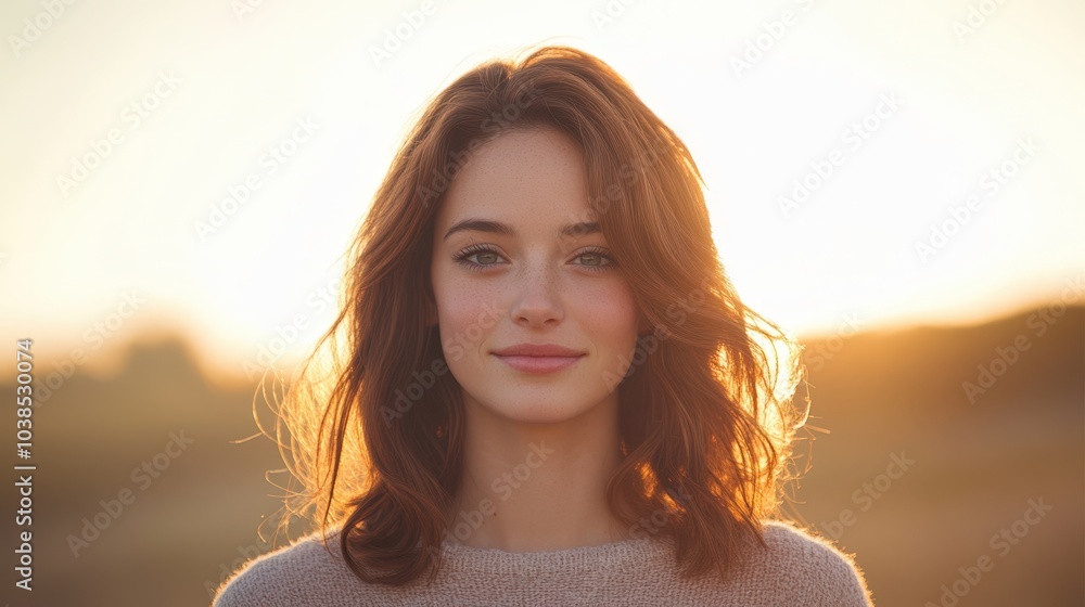 beautiful woman with long red hair in the sunset beautiful woman with long red hair in the sunset