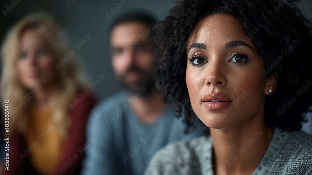 A photorealistic image of a patient sharing their story in a support group A photorealistic image of a patient sharing their story in a support group