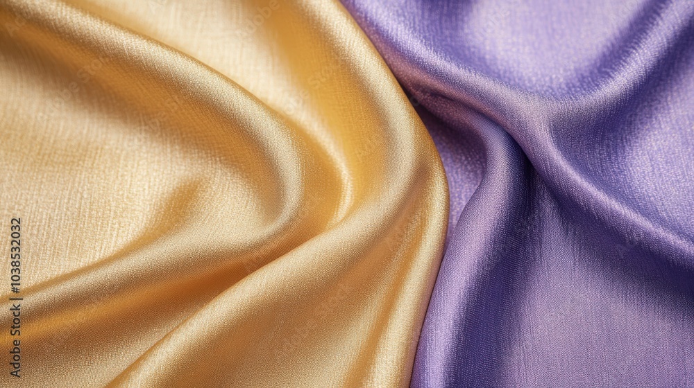 Elegant fabric textures in gold and purple Elegant fabric textures in gold and purple