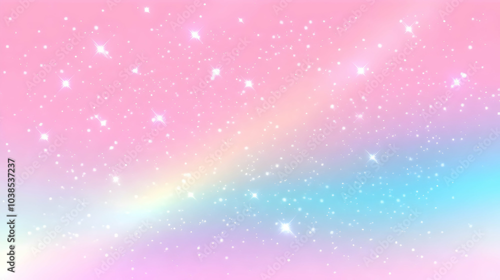 Fototapeta premium Pastel Pink and Blue Gradient Background with Stars