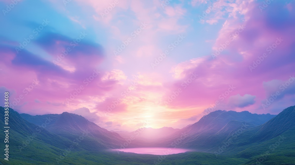 Obraz premium Breathtaking mountain landscape at sunset