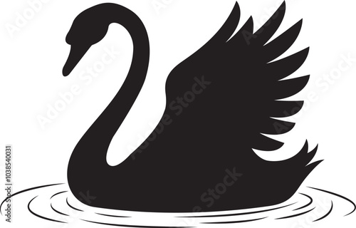 The silhouette of swan vector art