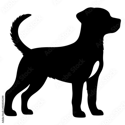 a single dog silhouette vector