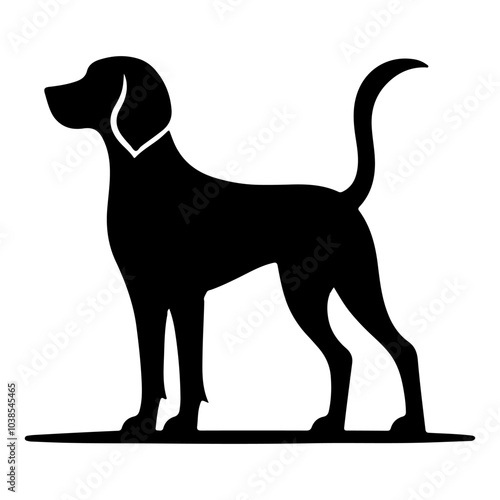 a single dog silhouette vector