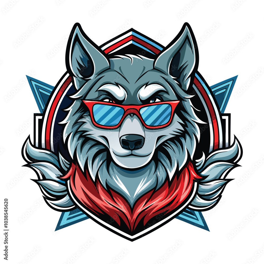 cartoon wolf head icon on whit background cartoon wolf head icon on whit background