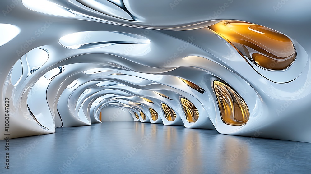 Abstract metallic liquid pattern, silver and bronze waves flowing in 3D motion, seamless wallpaper for artistic design Abstract metallic liquid pattern, silver and bronze waves flowing in 3D motion, seamless wallpaper for artistic design