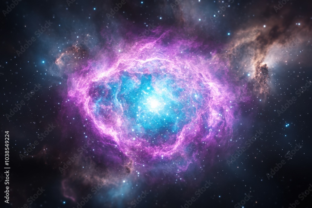 Obraz premium Vibrant cosmic nebula in deep space